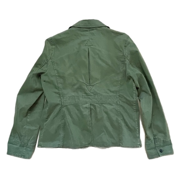 J Crew Utility jacket women’s size large in green with many patch pockets. - Picture 2 of 4